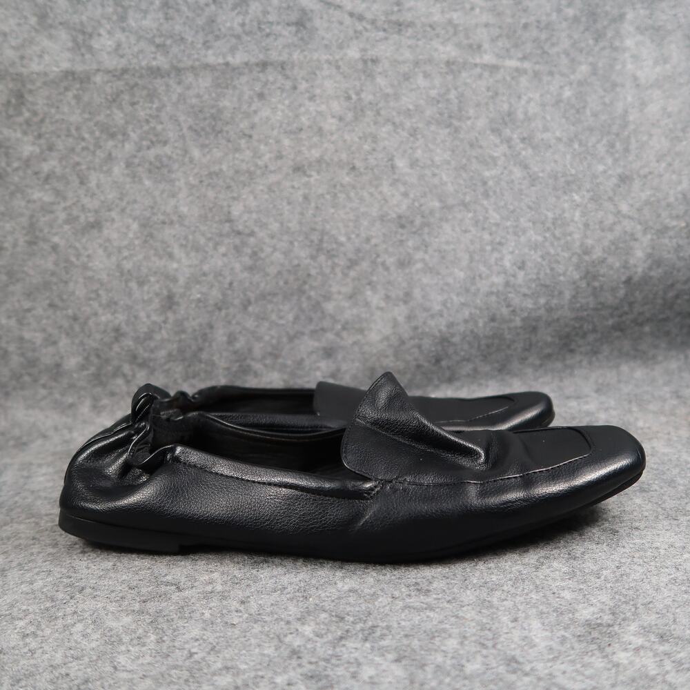 Time and Tru Shoes Womens 8.5 Slip On Loafer Flats Square Toe Scrunch Back Black